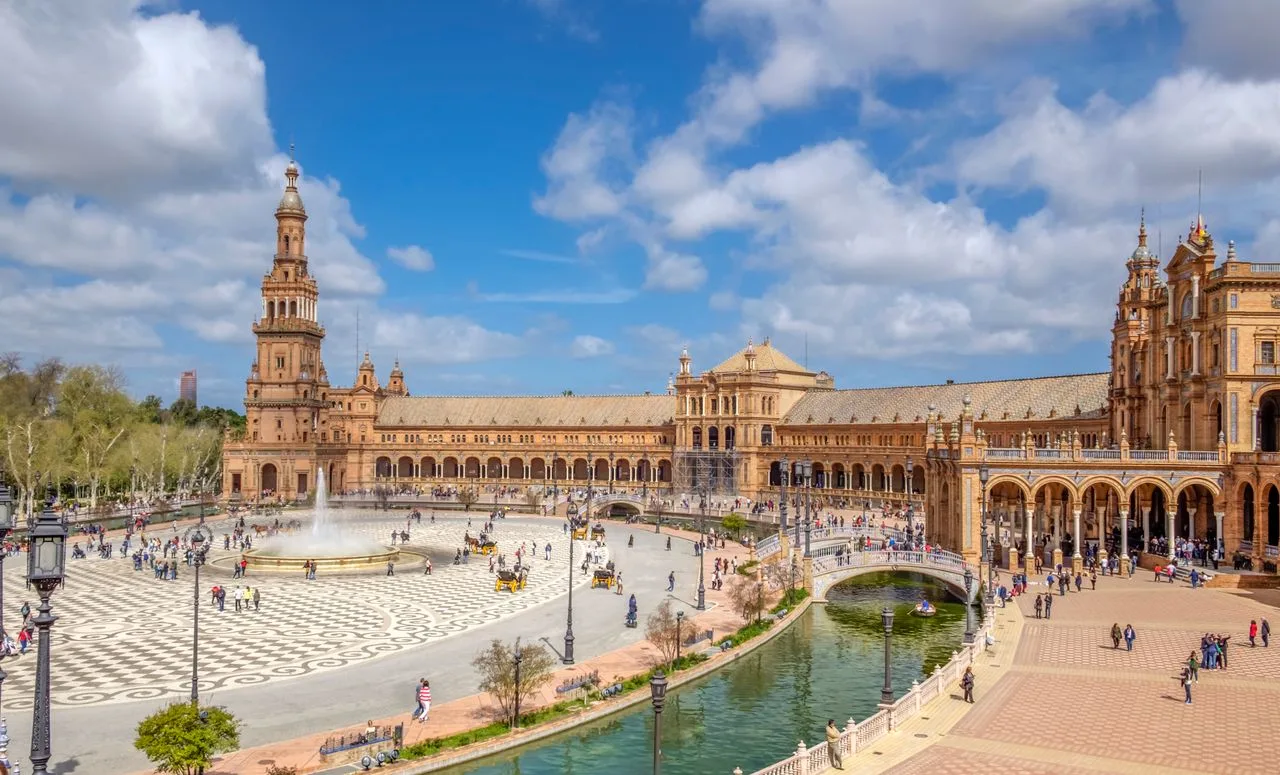 Captivating view of Plaza de España, a must-visit landmark in Seville, Spain.