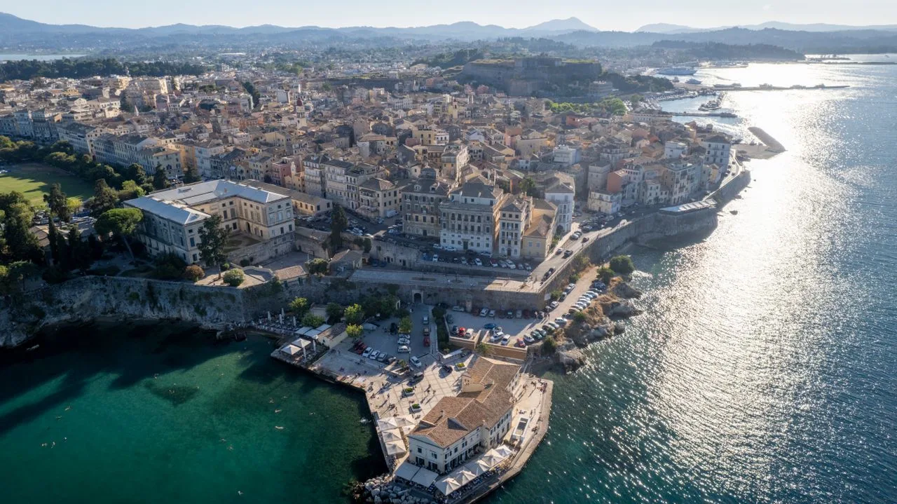 Discover the charming old town of Corfu, Greece, with its stunning coastal views and historic architecture.