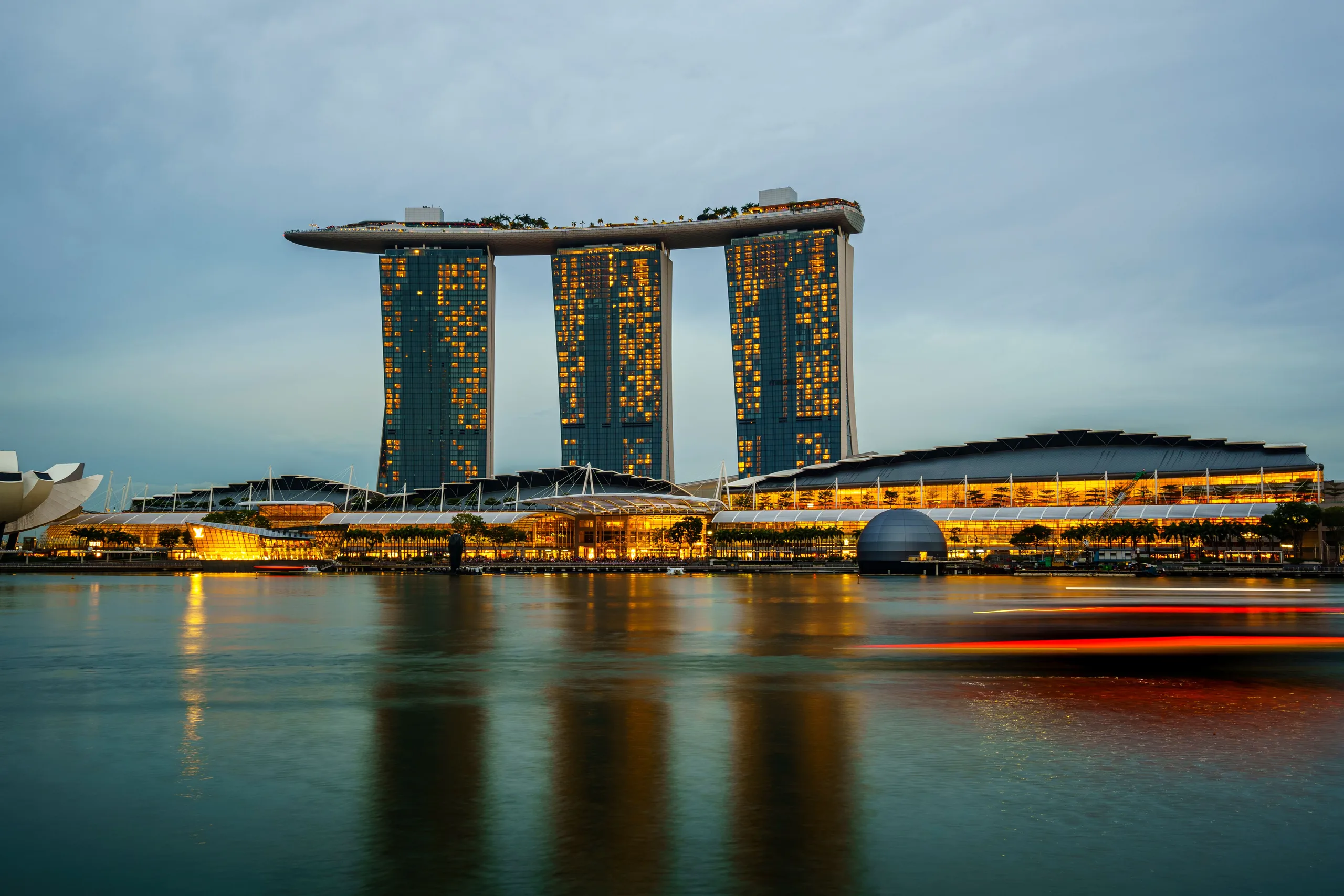 View of Singapore building across the water