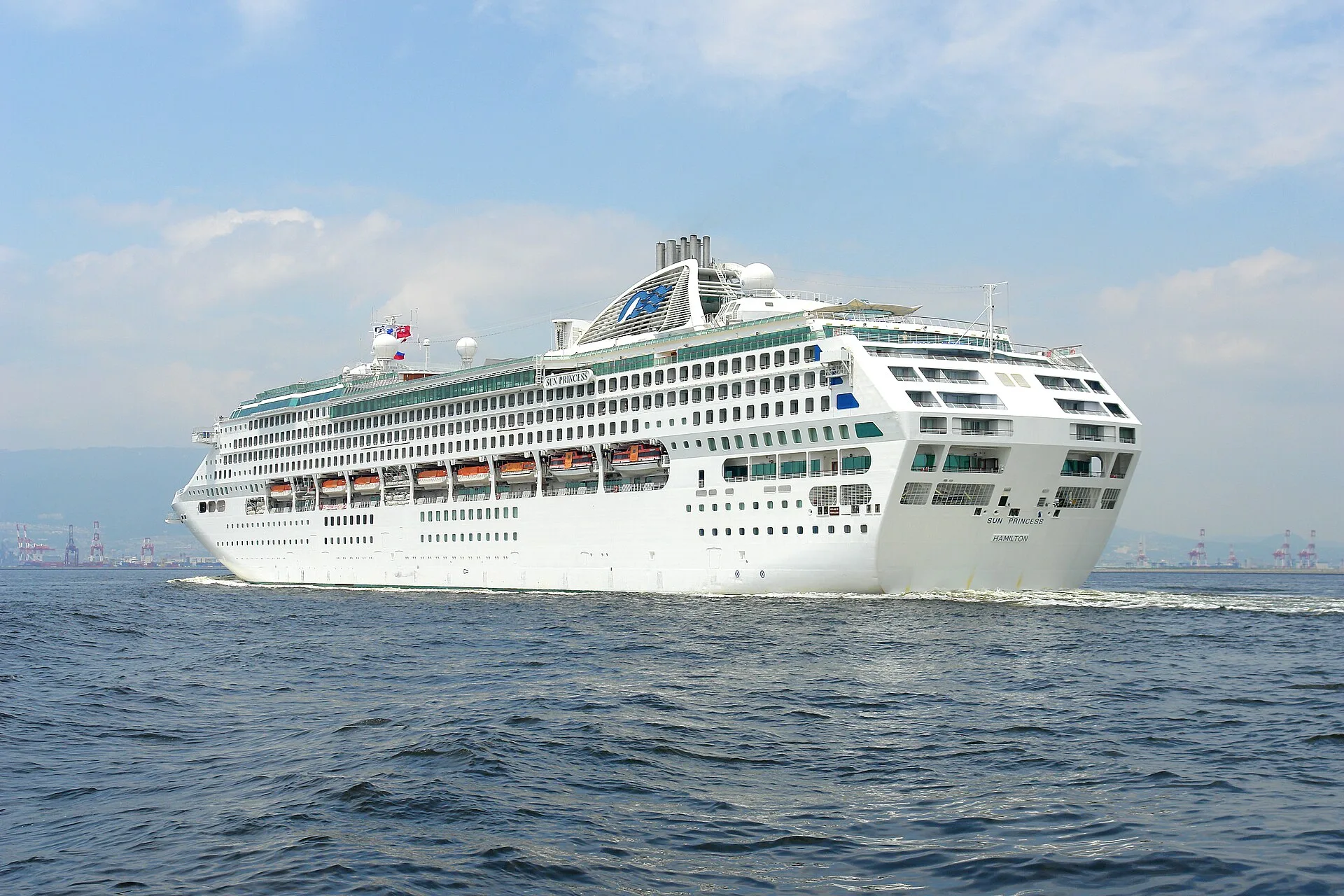 A cruise ship on the water